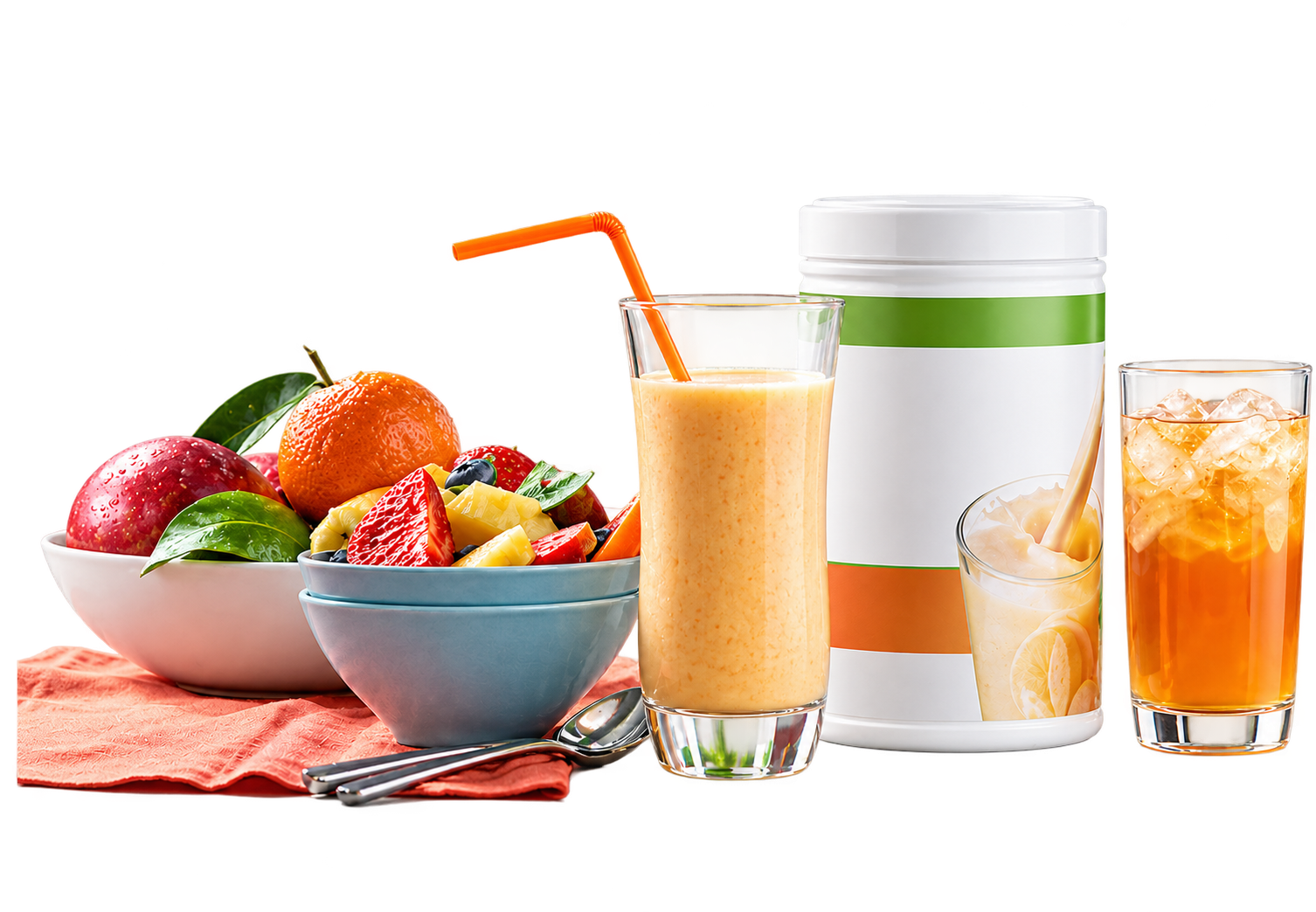 Nutrition shakes, fresh fruit bowls and supplement products